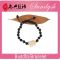 Pulsera de Buda de alta calidad Natural Ágata negra de grano ajustable joyería de Buda